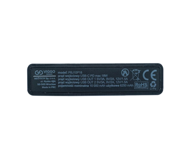 VIGGO DESIGN POWERBANK VIGGO 10.000 mAh PD 18W Czarny # - 1459398 - zdjęcie 7